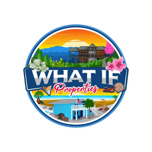 Cabin logo with the title 'What If Properties Logo Design'