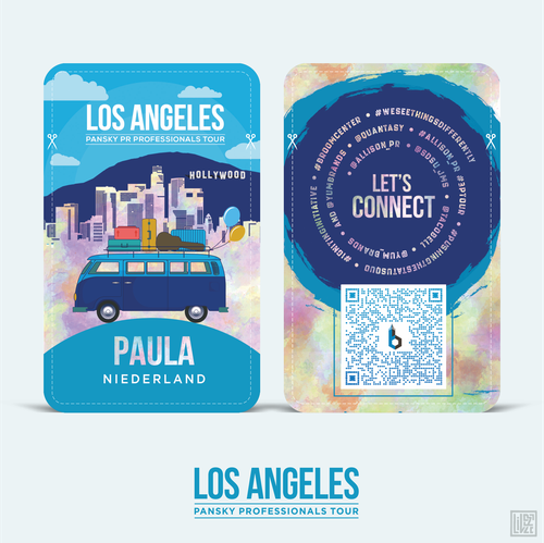 Skyline design with the title 'LOS ANGELES A+P TOUR AGENCY'