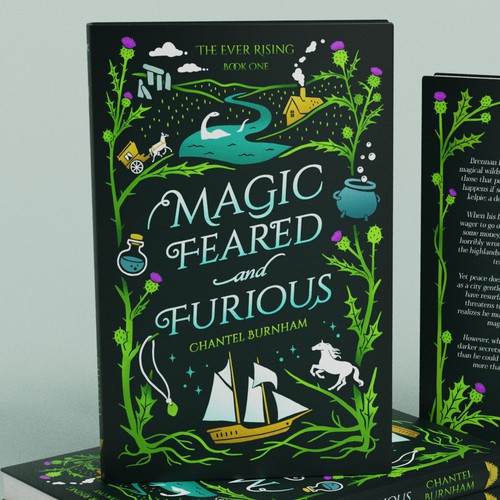 Whimsical book cover with the title 'Young Adult Fantasy Book Cover'