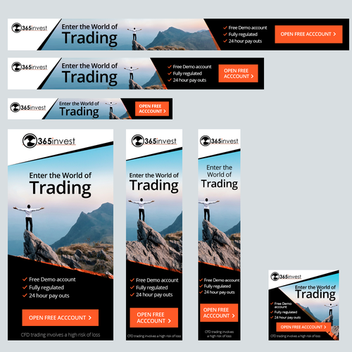 Google Ads design with the title 'Banner Set for Forex Trading Company'