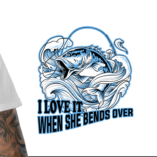 Fishing t-shirt with the title 'logo illustration'
