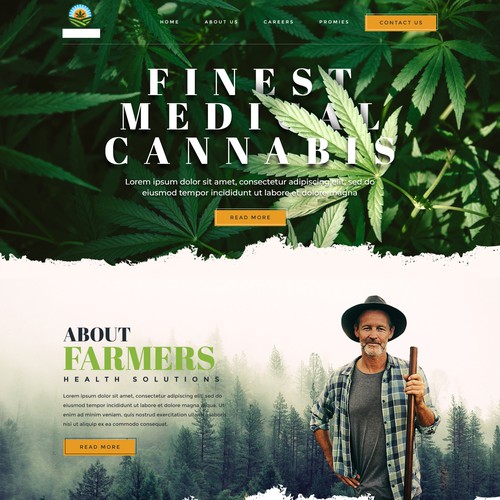 Research design with the title 'Landing page design for Marijuana growing Website'