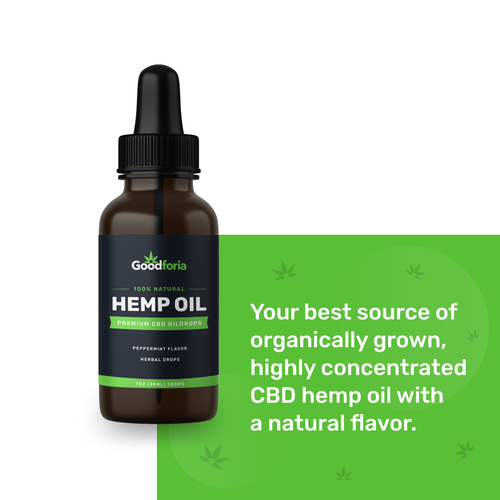 Herbal label with the title 'Clean and minimalist label for CBD oil'