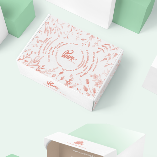 Perfume packaging with the title 'Packaging Design'