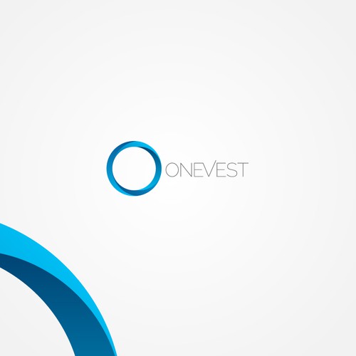 Blue circle logo with the title 'Minimalist Logo for Onevest'