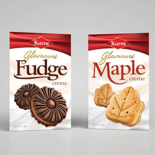 Biscuit packaging with the title 'Creme cookies'