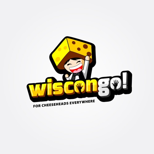 Cheese logo with the title 'Bold logo concept for the new game Wiscongo!'