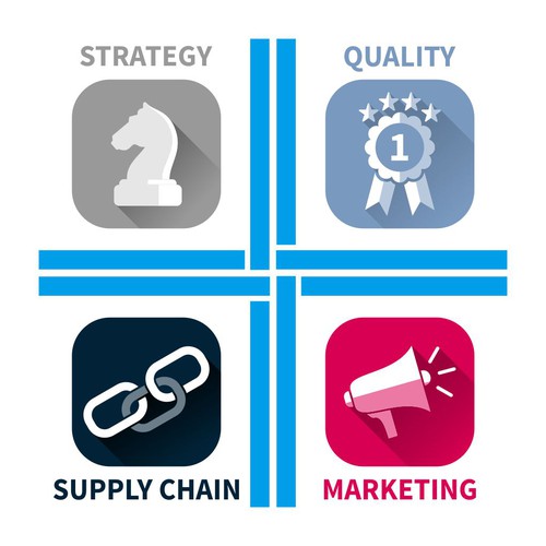 Icon artwork with the title 'Graphical representation of the PLUS concept for developing markets'