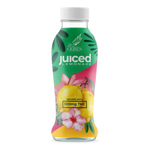 Lemonade label with the title 'Lemonade drink bottle design'