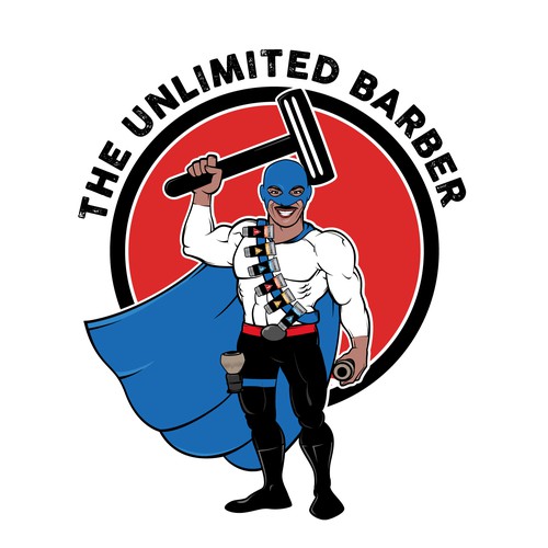 Barber design with the title ' the unlimited barber'