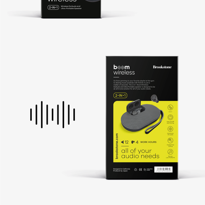 Boom wireless logo and package design