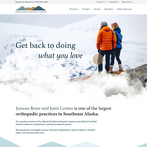 Center design with the title 'Fresh and cool design for an Orthopaedic center'