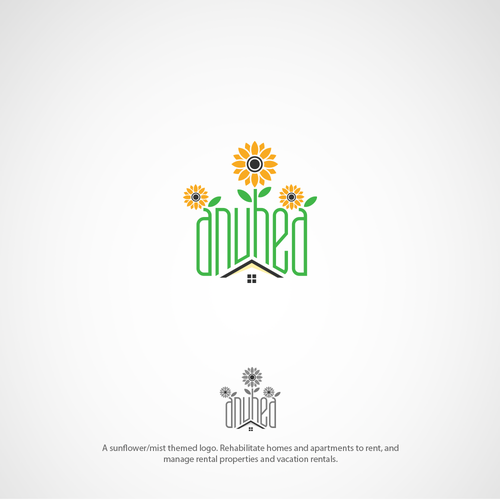 Sunflower design with the title 'A concept design for anuhea'