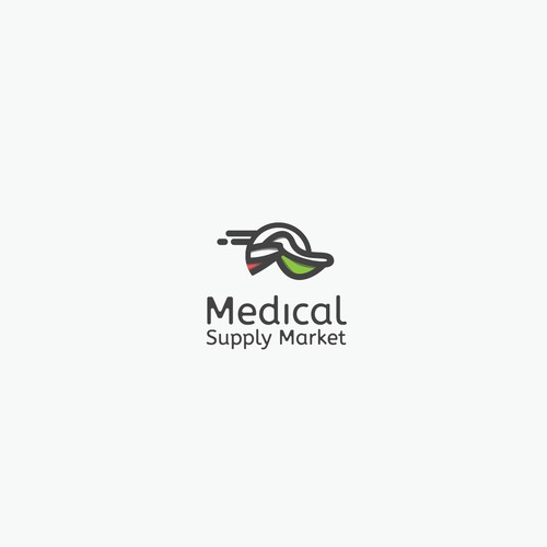 Stork logo with the title 'Logo concept for medical company'