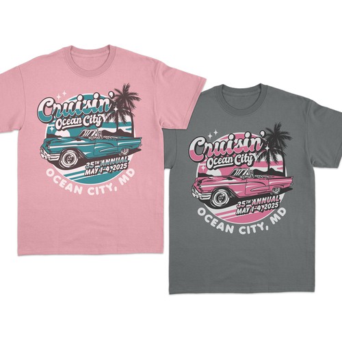 Feminine t-shirt with the title 'Cruisin ocean City'