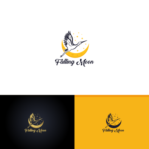 Crane design with the title 'Falling Moon '