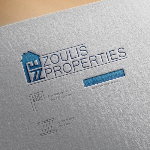 Gradient brand with the title 'Real Estate logo presentation'