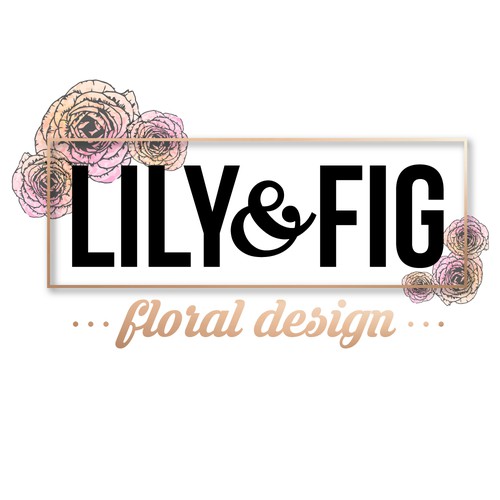 Rose brand with the title 'contemporary floral design logo'