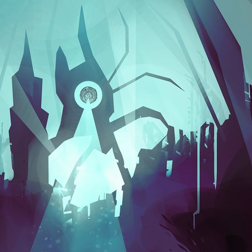 City artwork with the title 'Robot Invasion'