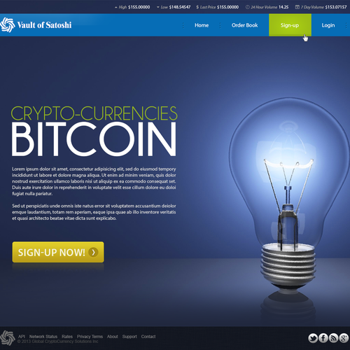 Bitcoin website with the title 'Vault of Satoshi'