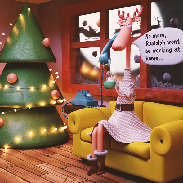 Holiday artwork with the title 'Funny Christmas Card Design'