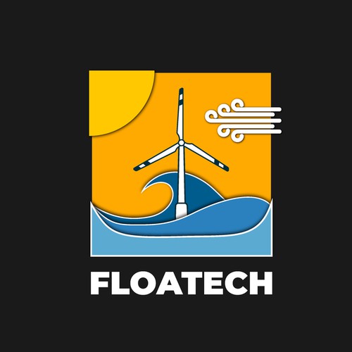 Wind logo with the title 'Pictogram Logo For Sea Windmill Farm'