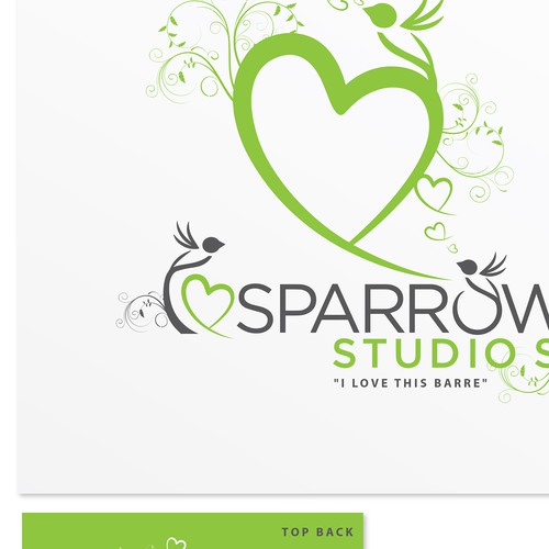 Bird t-shirt with the title 'Sparrow Studios (Yoga & Barre Studio) wants your funky ideas for our new Ts!'