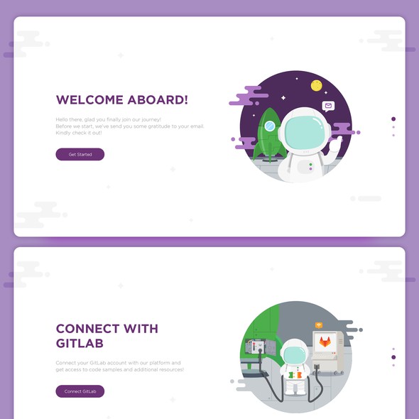 Onboarding design with the title 'Website onboarding design for futurestud.io'