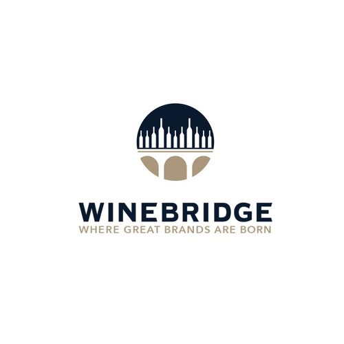 Bridge logo with the title 'Wine Bridge Logo for Wine Retail Company'