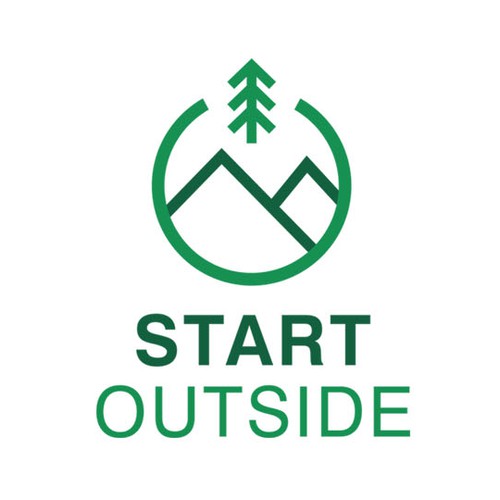 Mountain logo with the title 'logo for outdoor sport company'