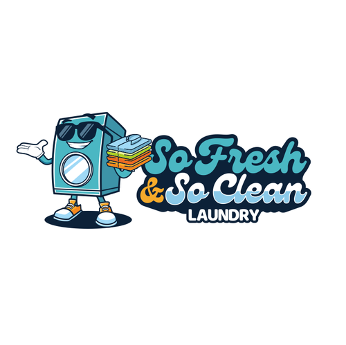 Laundry design with the title 'fun laundry logo design'