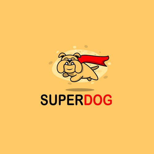 Superhero logo with the title 'Super dog'