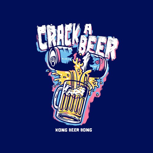 Beer t-shirt with the title 'Crack a Beer!!! '