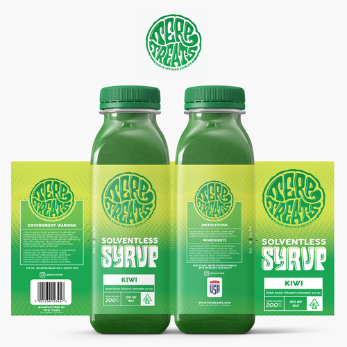 Cannabis label with the title 'Cannabis Infused Syrup Label Design'