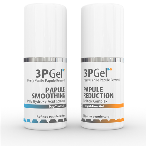 Gel design with the title 'Two complementary gel bottles with min graphics'
