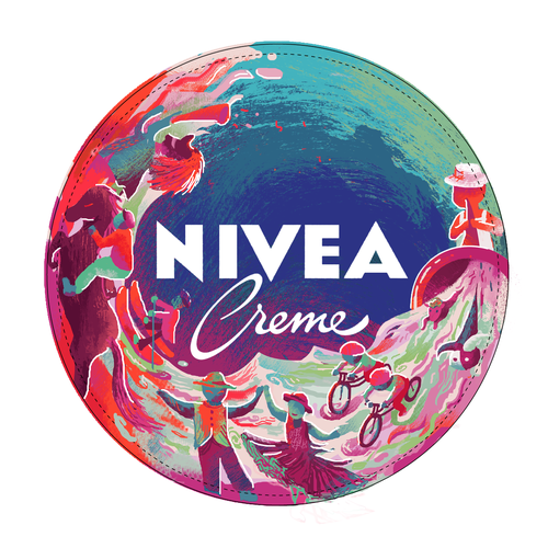 Packaging illustration with the title 'Submission for NIVEA contest'