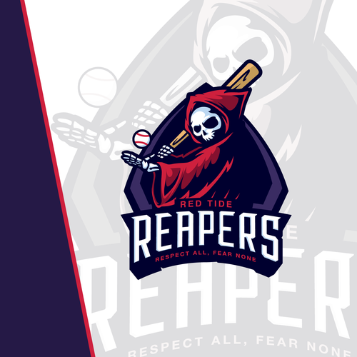 Baseball bat design with the title 'Reaper Baseball Sport Logo'