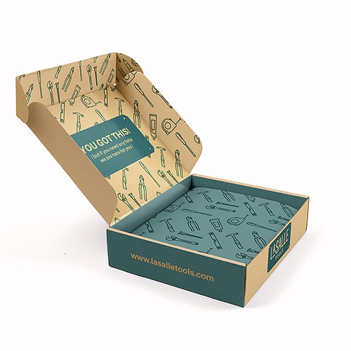 Cardboard design with the title 'Mailer box design for DIY project kits '