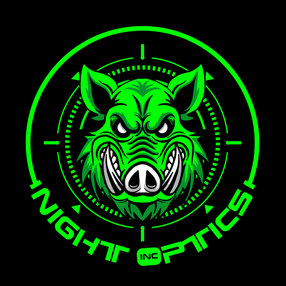 Scope design with the title 'aggressive logo that lets people know our products will allow them to own the night.'