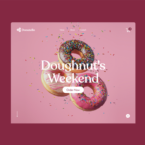 Sugar design with the title 'Website concept for a donut store'