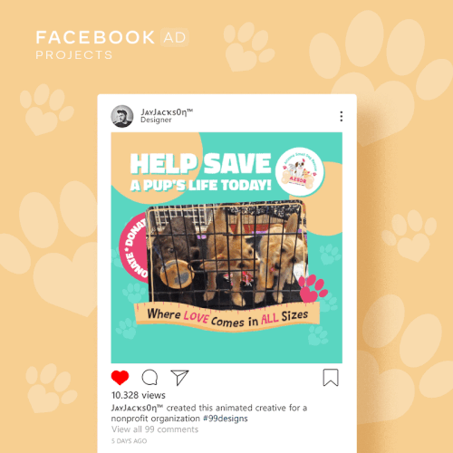 Ad design with the title '#1 Facebook Ad_animated'