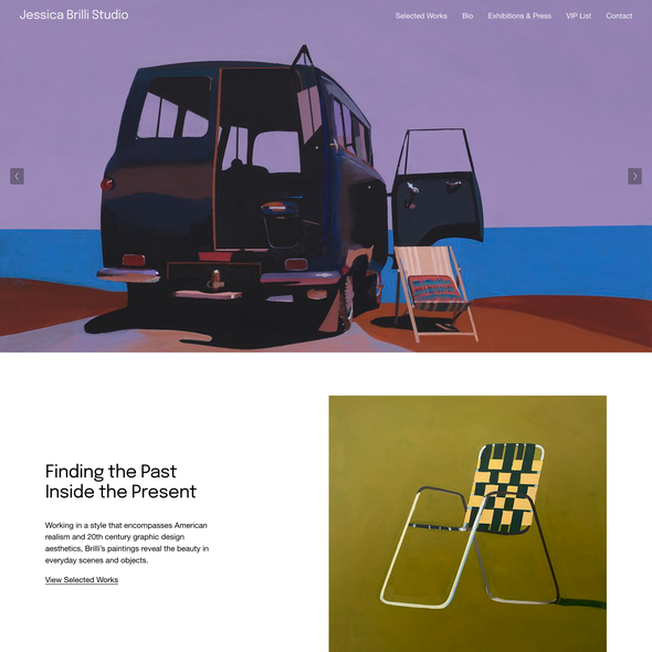 Contemporary design with the title 'Custom website design for artist & painter'