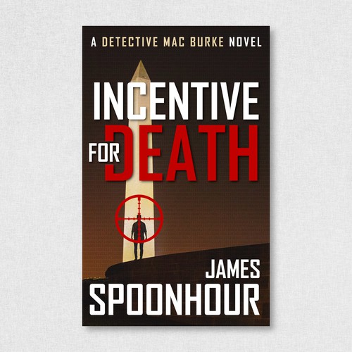 Murder mystery book cover with the title 'Thriller Novel (hardcover design)'