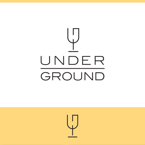 Glass logo with the title 'Wine and restaurant logo'