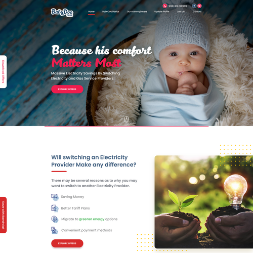 Electricity design with the title 'BabyDoc Club Website'