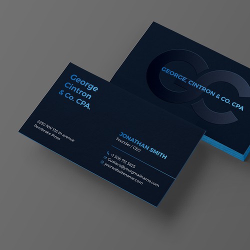 Spot UV design with the title 'Business card design'