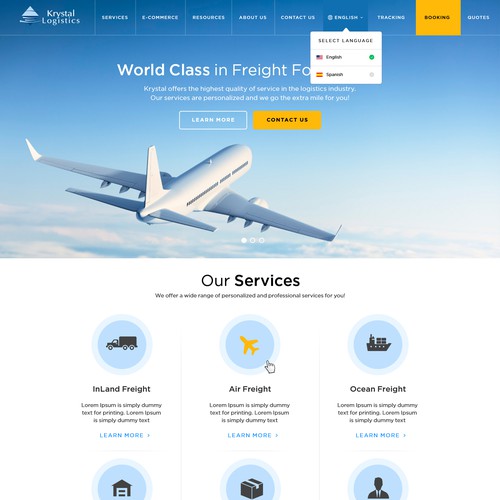 Logistics design with the title 'Krystal Logistics'