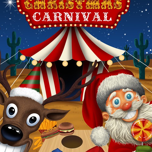Adobe Photoshop artwork with the title 'Christmas carnival flyer design'
