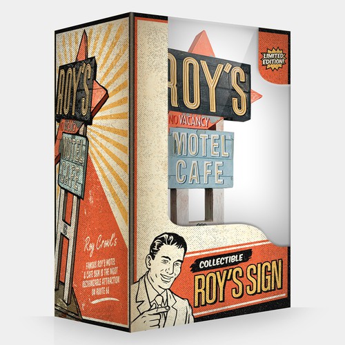 Toy packaging with the title 'Merchandise Packaging Design Concept'