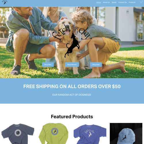 Ecommerce design with the title 'Fetch The Day Ecommerce Design'